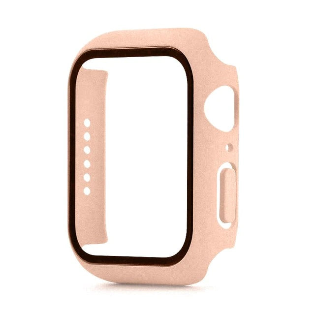 Apple Watch series 4, 5, 6 & SE 44mm Watch tempered glass 360 protector case