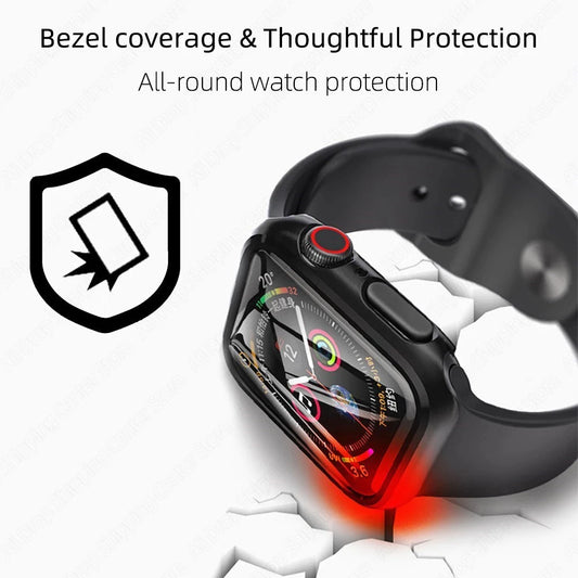Apple Watch series 4, 5, 6 & SE 40mm Watch tempered glass 360 protector case