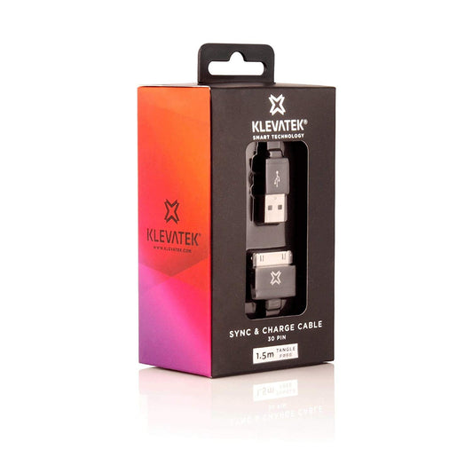 Klevatek - 1.5m (2.4A) USB to MFI 30 Pin Cables for iPhone 4/4S & iPad 2/3/4 - Black