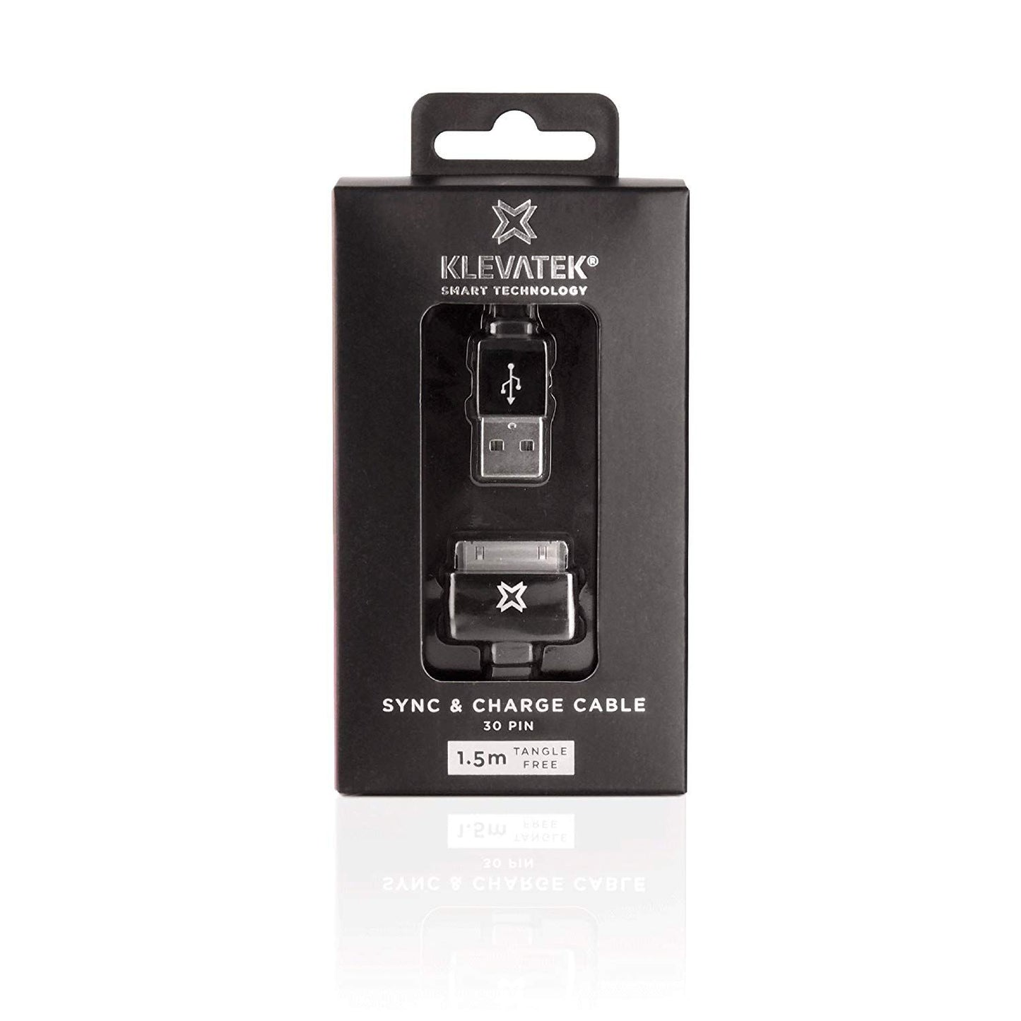Klevatek - 1.5m (2.4A) USB to MFI 30 Pin Cables for iPhone 4/4S & iPad 2/3/4 - Black