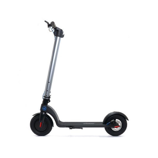 Riley RS1 Electric Scooter, 25kmph, 25km Range 36V 350W Motor 700W Peak Capacity, 10" Puncture Resistant Tyres, Splash Resistant, Panasonic Battery, LED Lights, Silver