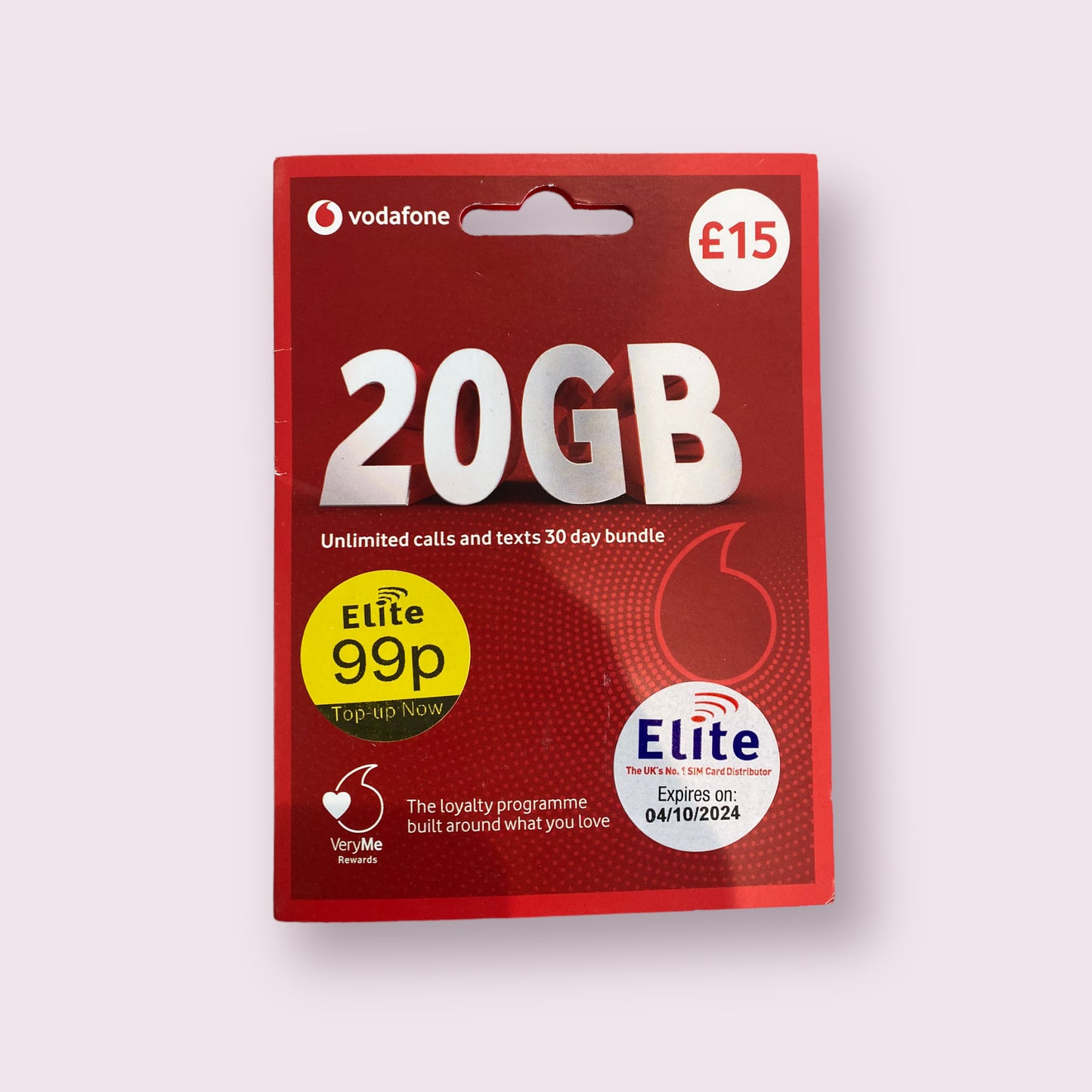 Pay as you go payg SIM card
