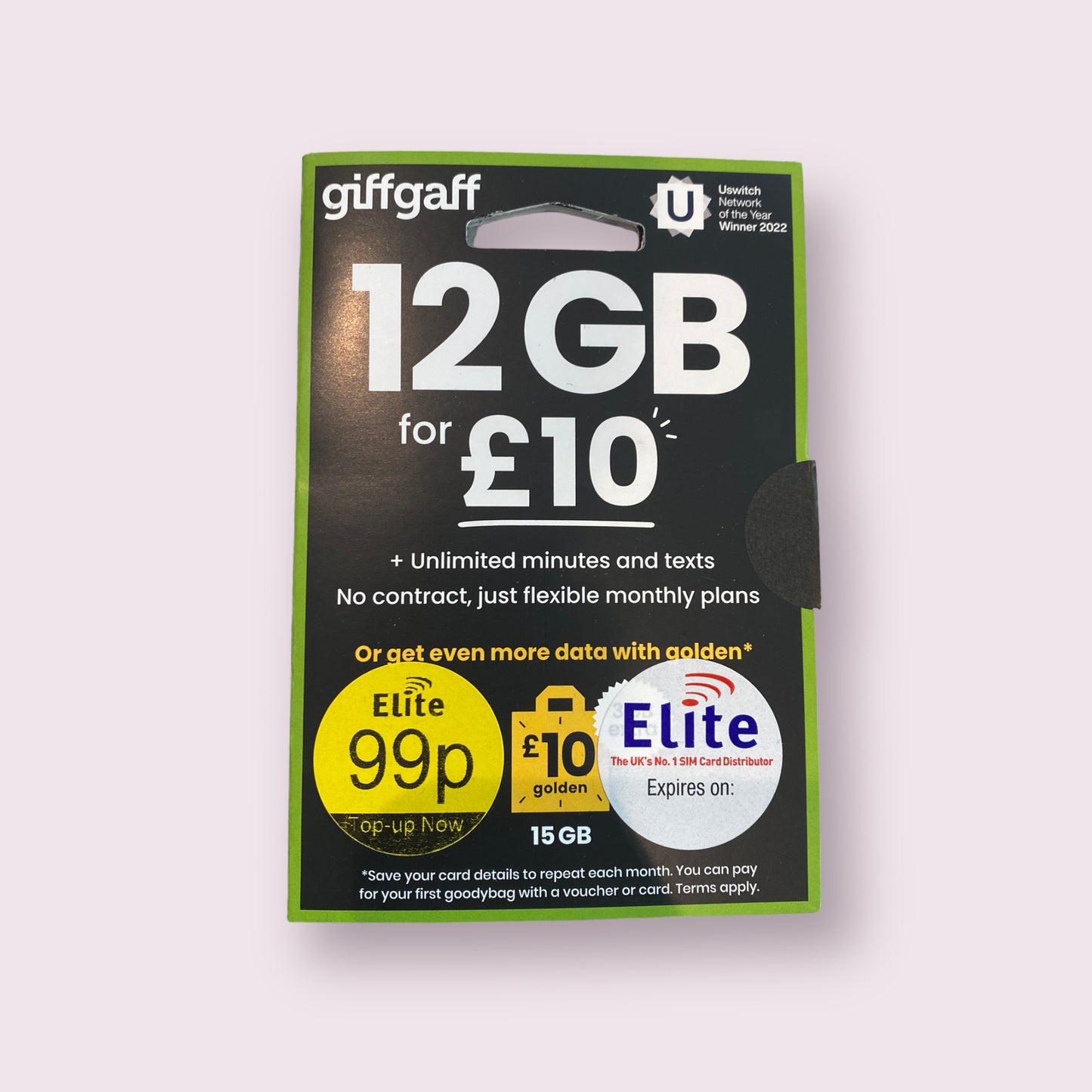 Pay as you go payg SIM card