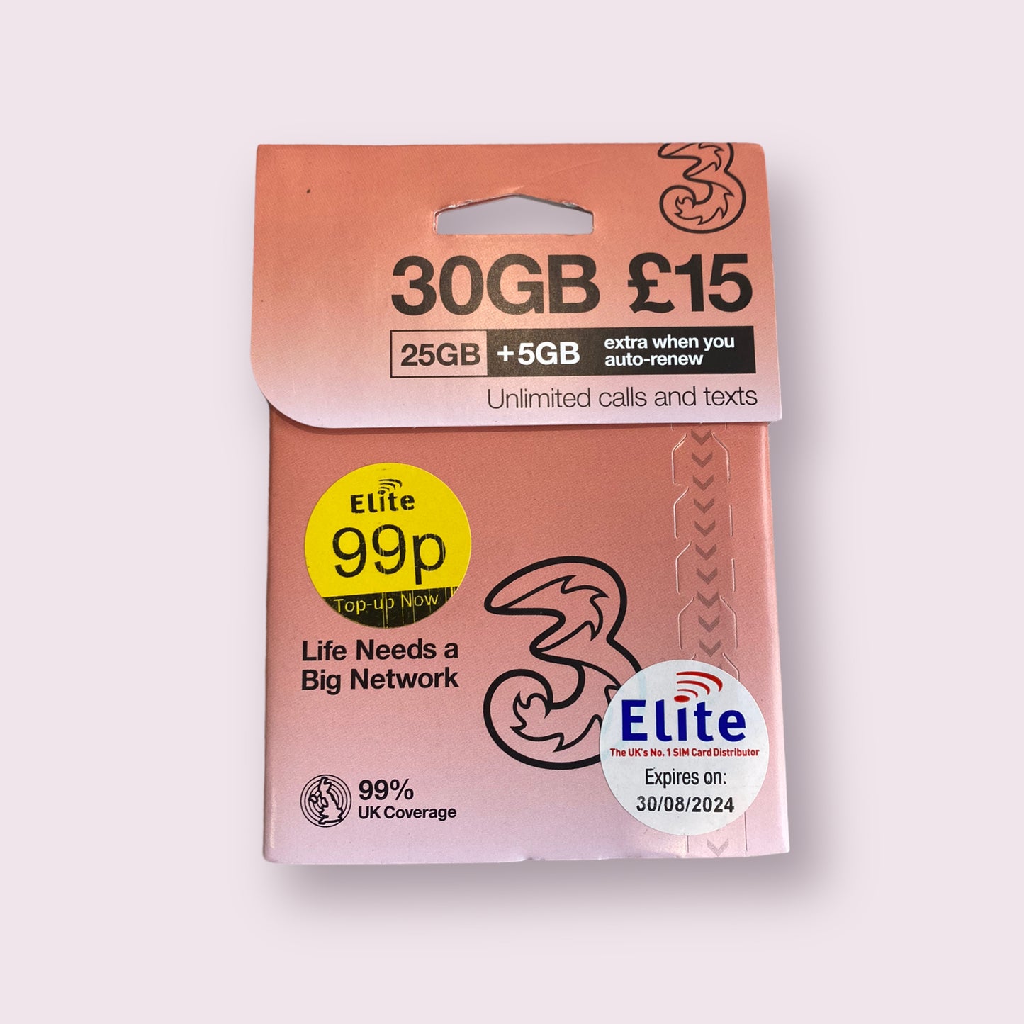 Pay as you go payg SIM card