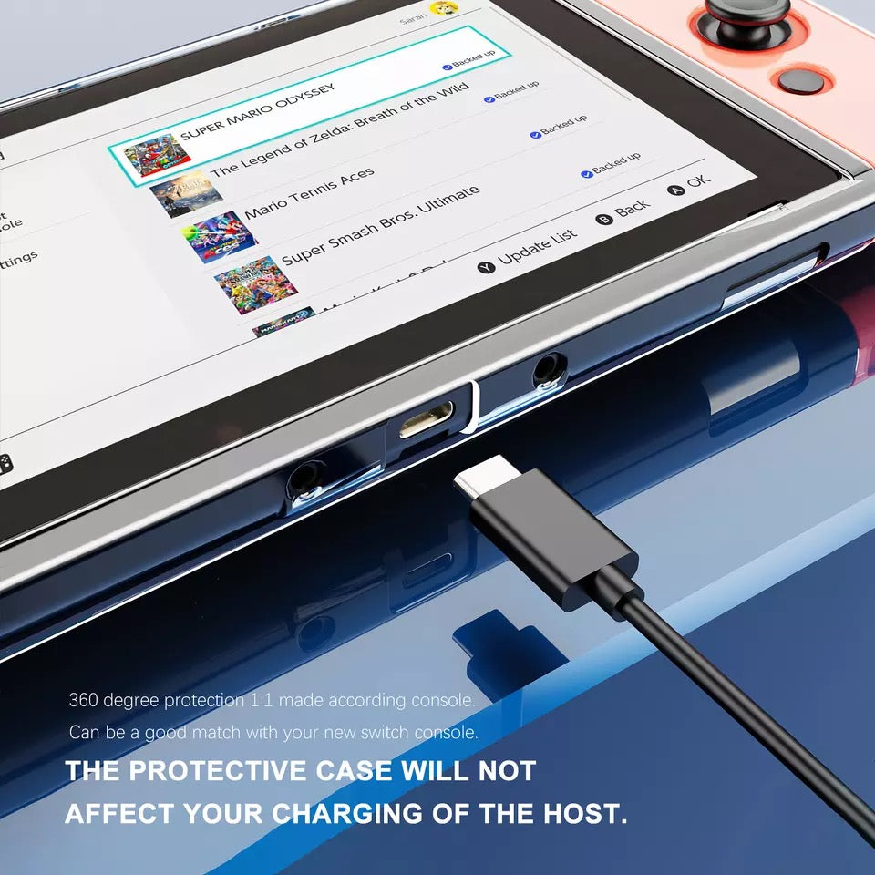 Transparent TPU Clear Soft Case Protective Shell Cover for Nintendo Switch NS Console & JoyCon Crystal Clear Back Protector Accessories