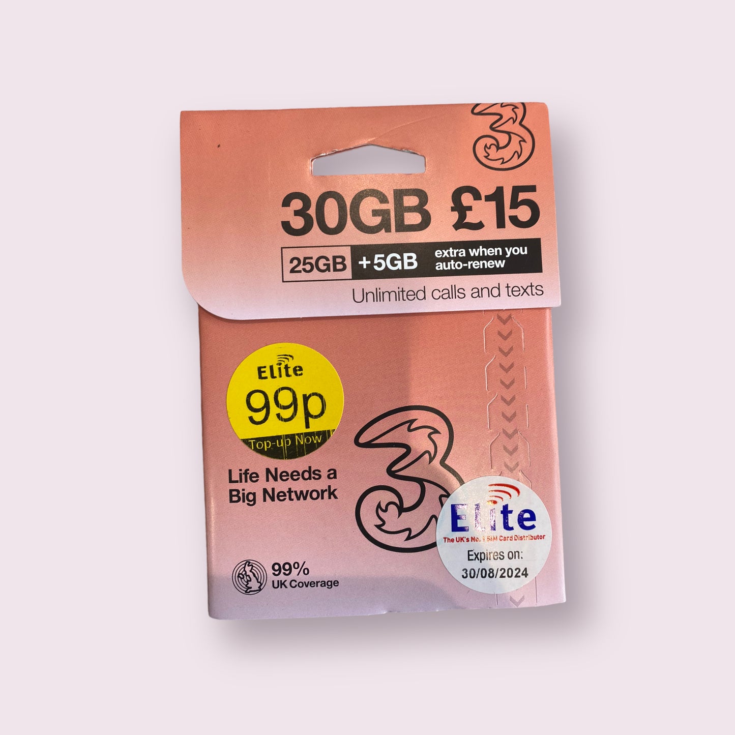 Pay as you go payg SIM card