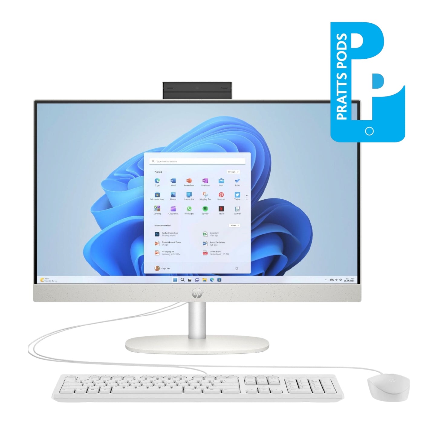 HP All-in-One 24" Desktop 24-cr0041na AIO Ryzen 3 7320U, 8GB RAM, 256GB SSD, Windows 11 - Boxed