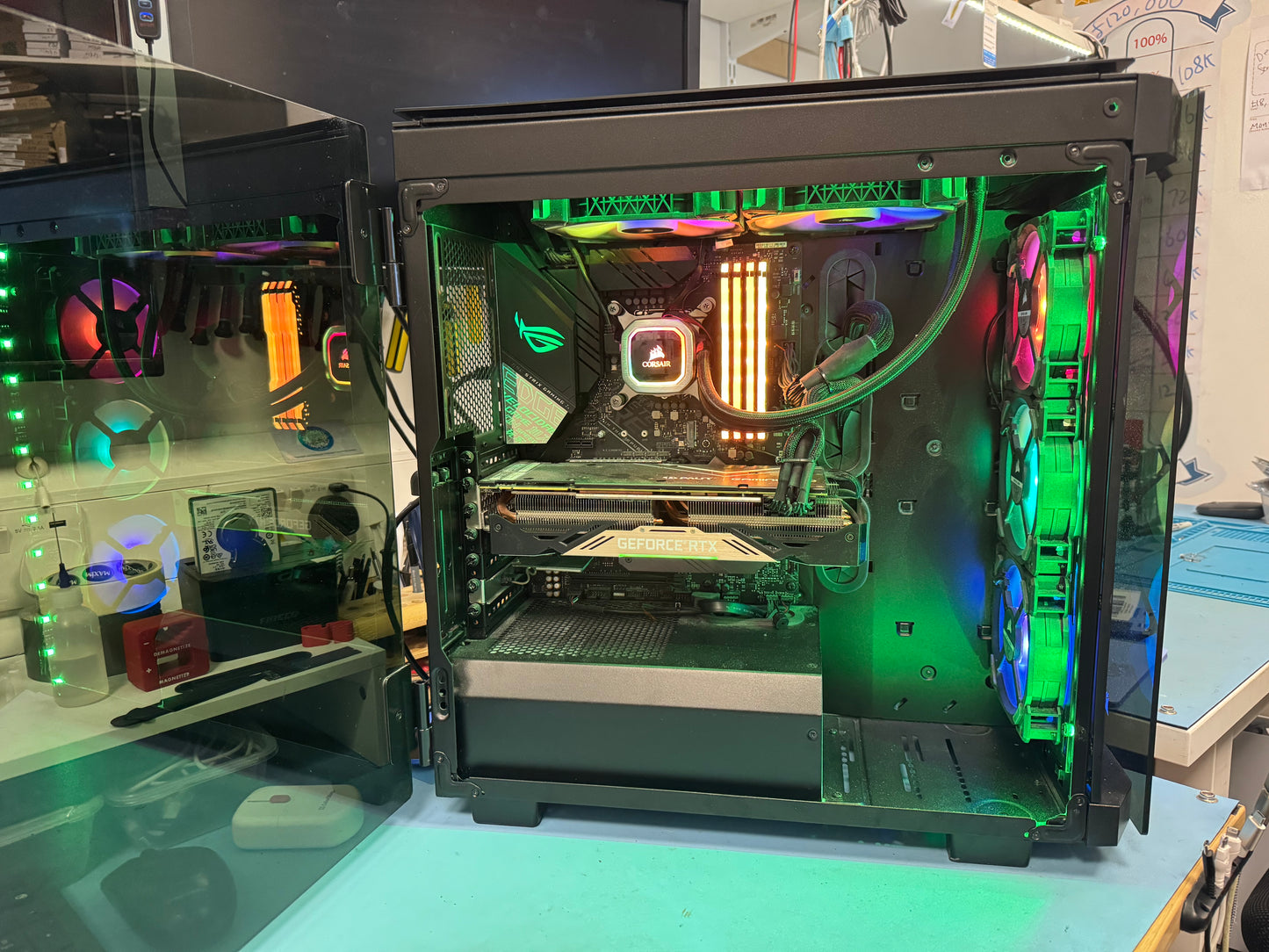 USED Custom Built Basic Gaming PC, I9-9900K, 32GB DDR4 RAM, 1TB SSD, RTX 2080 ti, WIFI - Used - Grade B