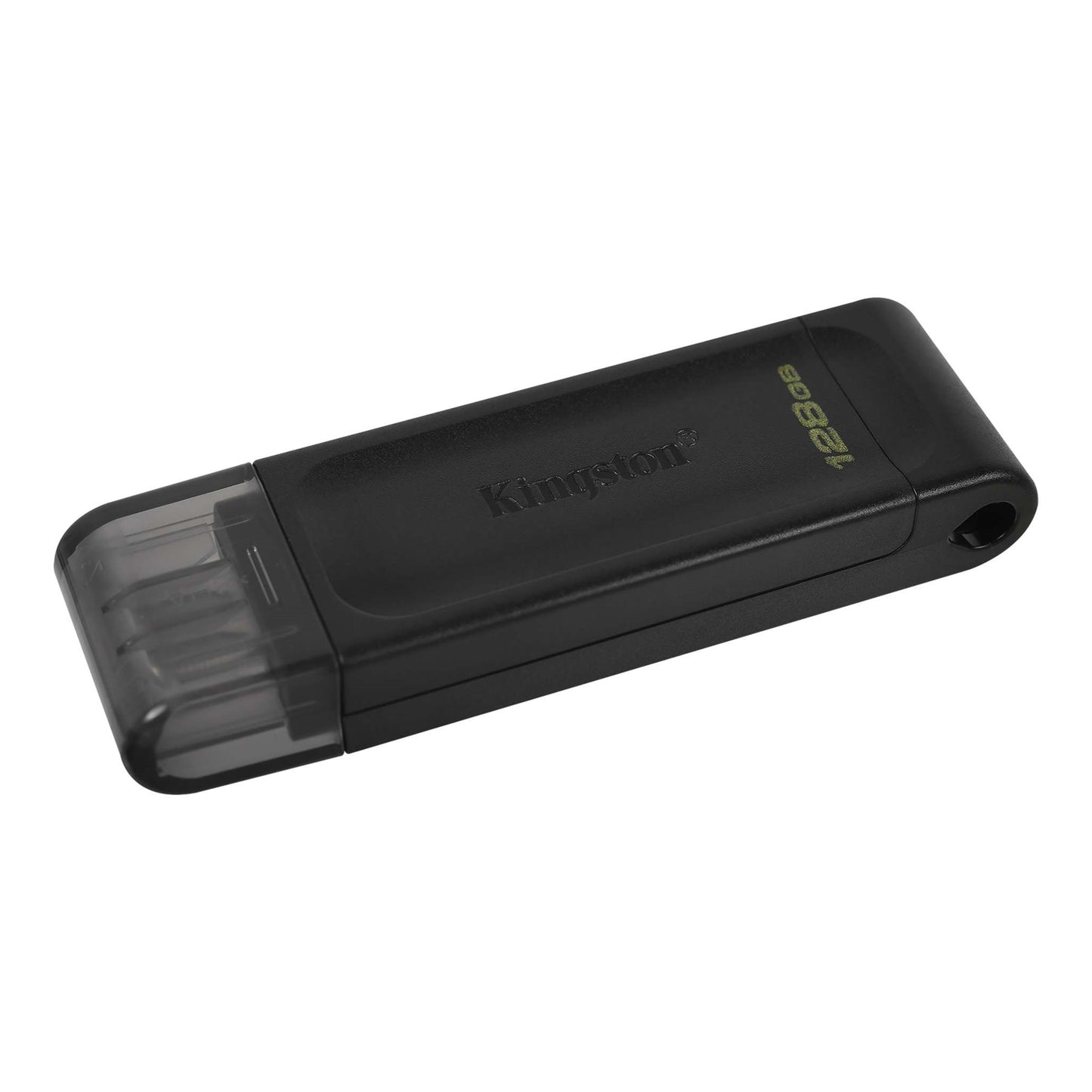 Kingston DT70/128GB DataTraveler 128GB USB Flash Drive, USB 3.2,USB-C, Gen1, 80MB/s, Cap Design, Black, Retail.