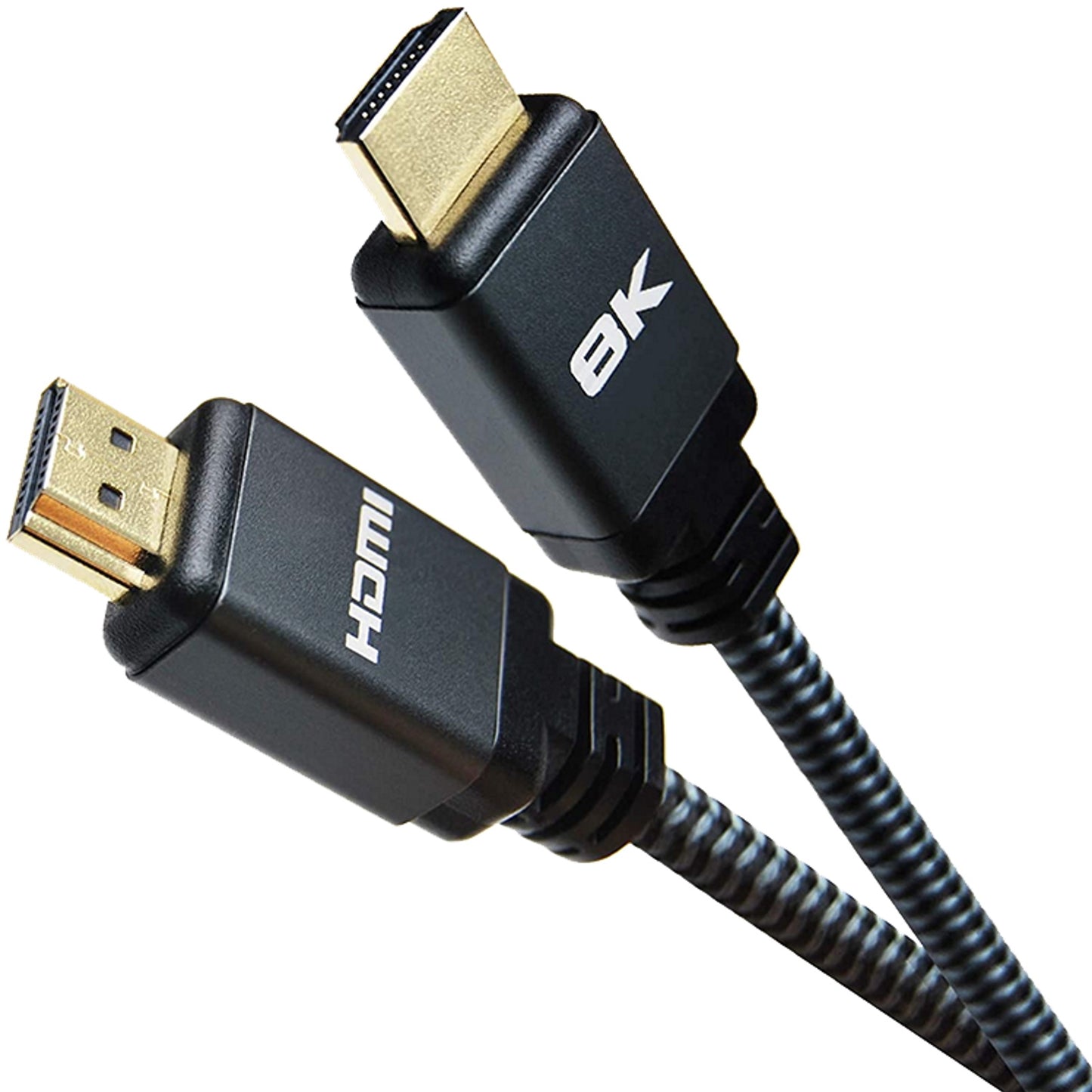 Prevo HDMI-2.1-3M HDMI Cable, HDMI 2.1 (M) to HDMI 2.1 (M), Black & Grey, Supports Displays up to 8K@60Hz, 99.9% Oxygen-Free Copper with Gold-Plated Connectors, Superior Design & Performance