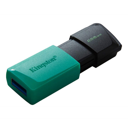 Kingston DataTraveler ExodiaM DTXM/256GB USB Flash Drive, 256GB, USB 3.2, Turquoise / Black, Moving Cap Design