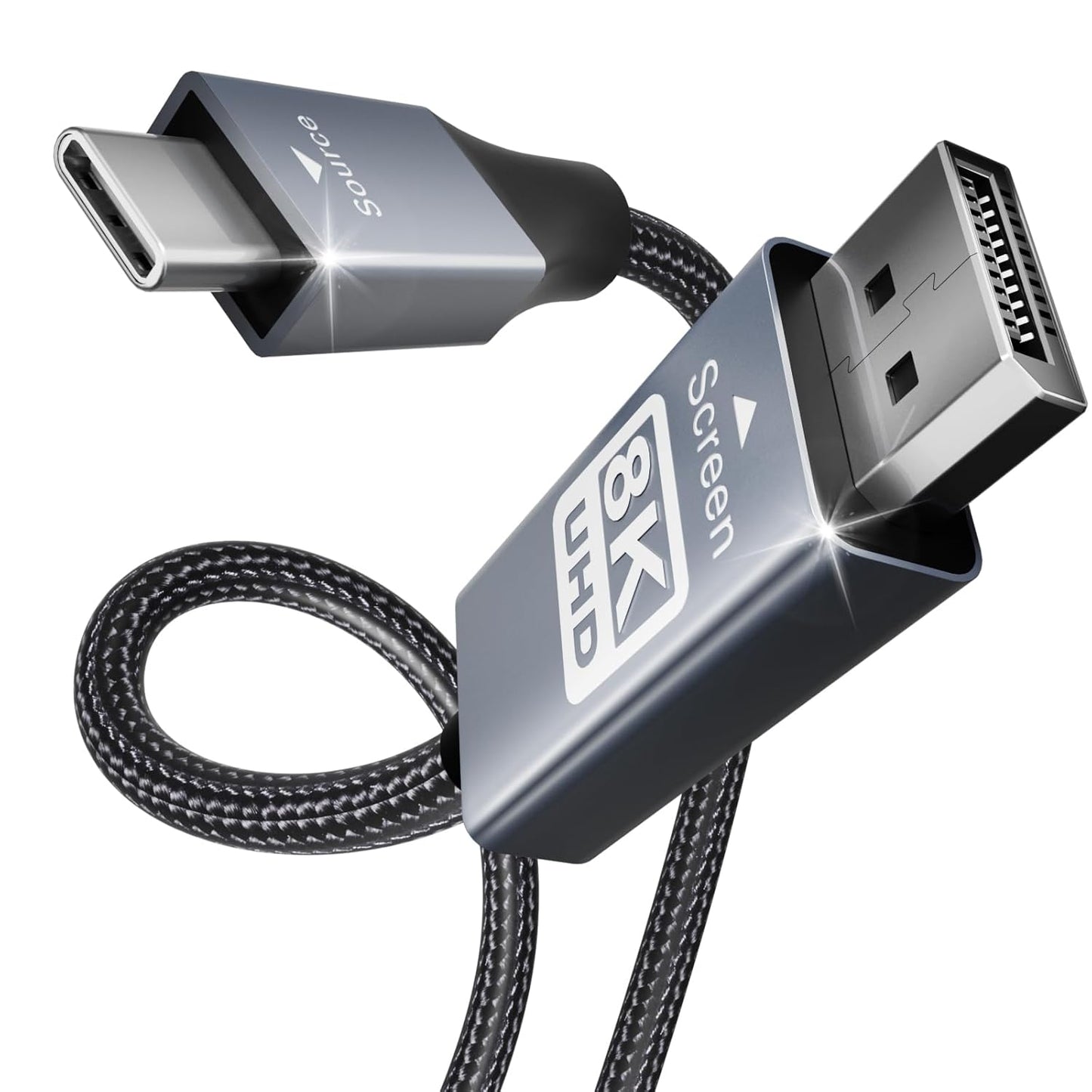 USB C to DisplayPort Cable, BENFEI 4K@60Hz UHD 1.8M Cable Thunderbolt 3 to DP Display Port Adapter Male to Male Cord [Gold-Plated Connector & Aluminum Shell & Nylon Braided]