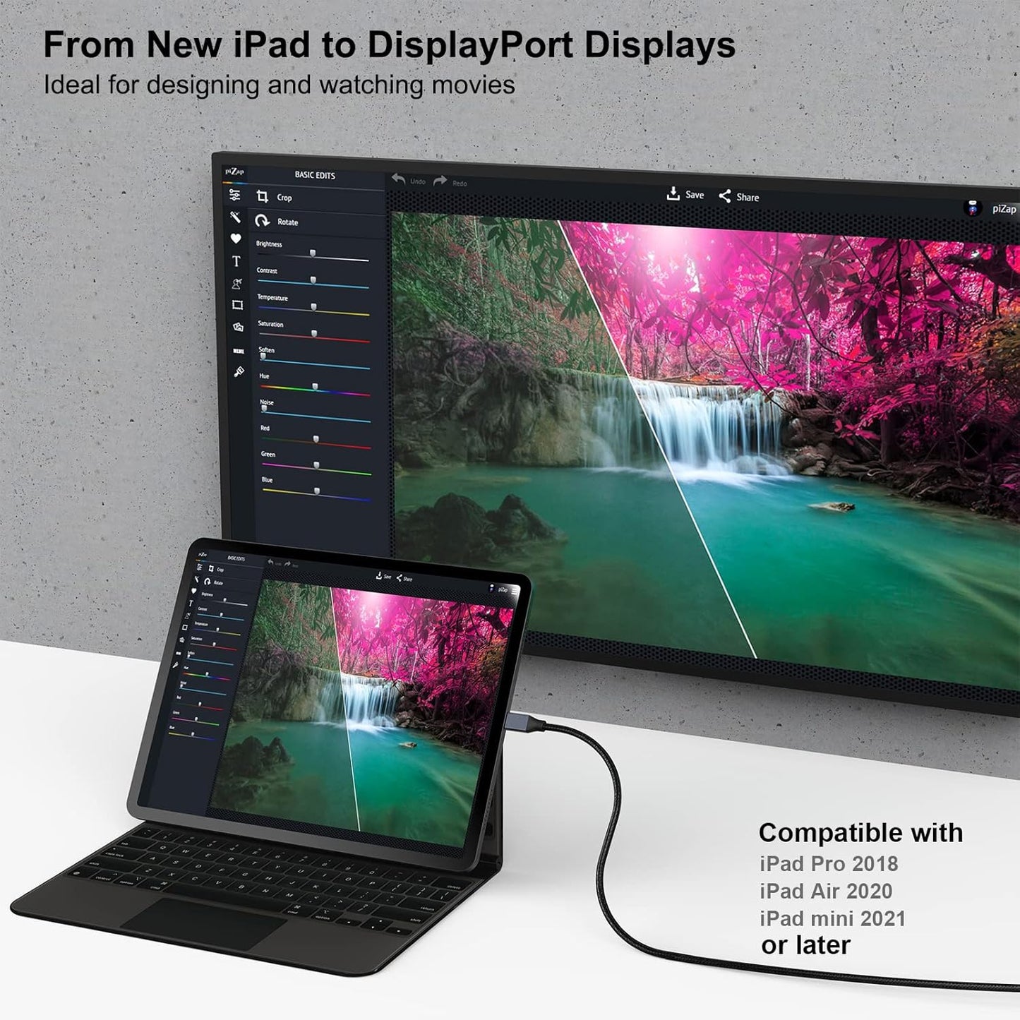 USB C to DisplayPort Cable, BENFEI 4K@60Hz UHD 1.8M Cable Thunderbolt 3 to DP Display Port Adapter Male to Male Cord [Gold-Plated Connector & Aluminum Shell & Nylon Braided]