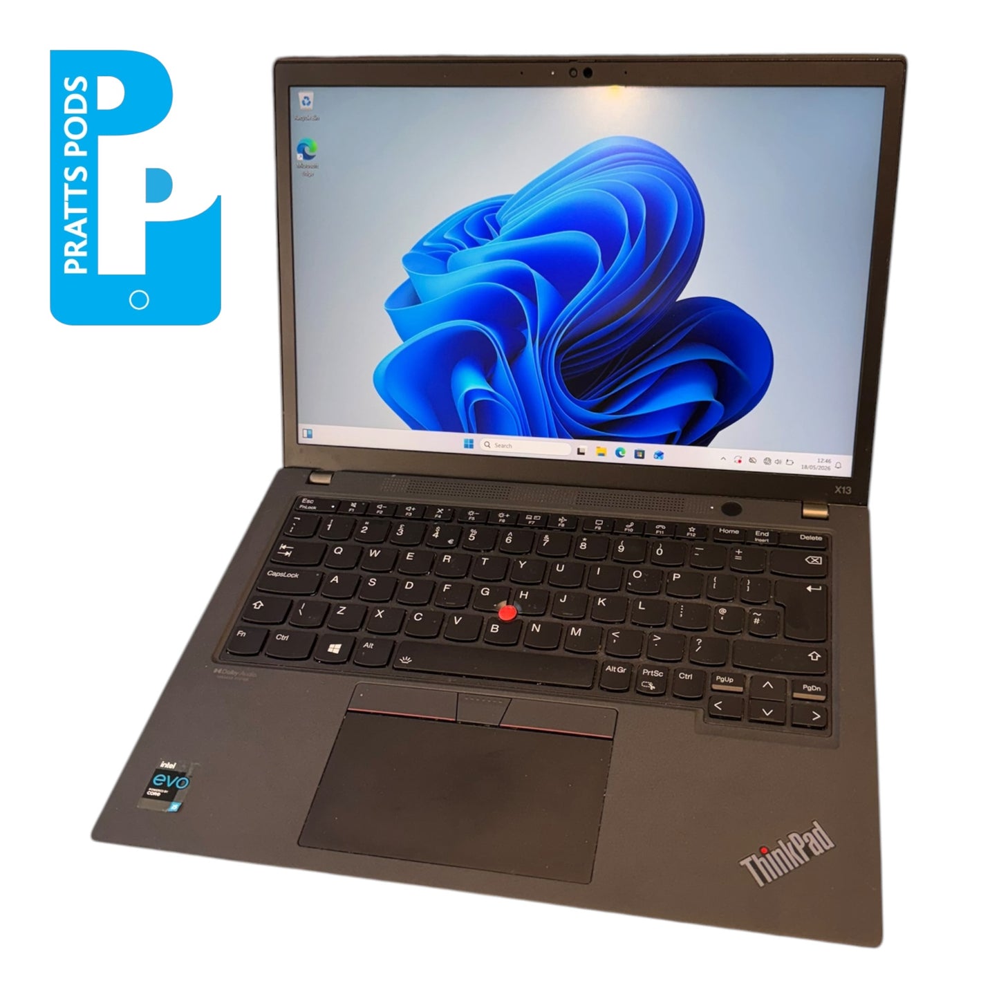 Lenovo ThinkPad X13 Gen2 Intel Core I5 11th Gen Laptop, 13 Inch Full HD 1080p Screen, 8GB RAM, 256GB SSD, Windows 11 - Grade B