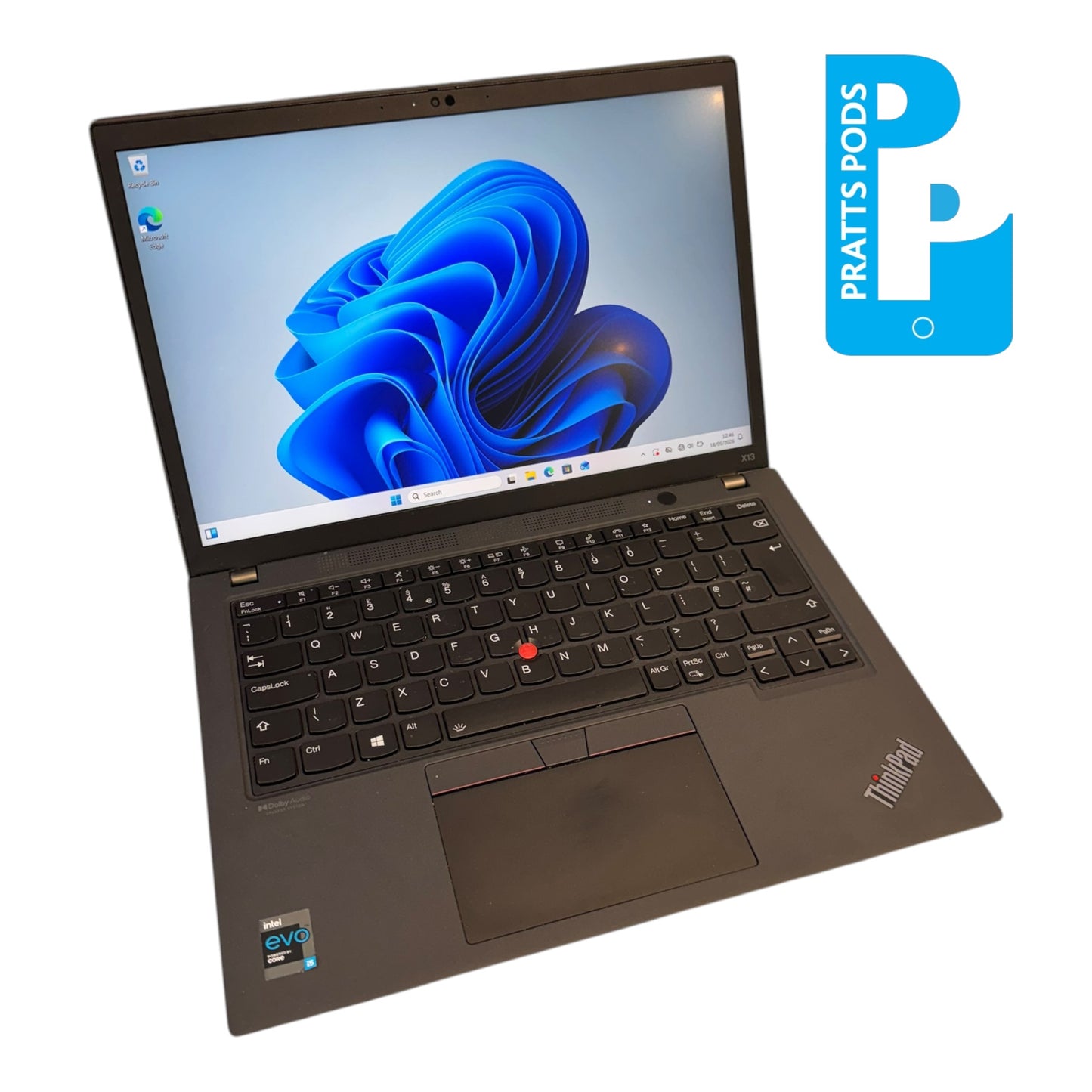 Lenovo ThinkPad X13 Gen2 Intel Core I5 11th Gen Laptop, 13 Inch Full HD 1080p Screen, 8GB RAM, 256GB SSD, Windows 11 - Grade B
