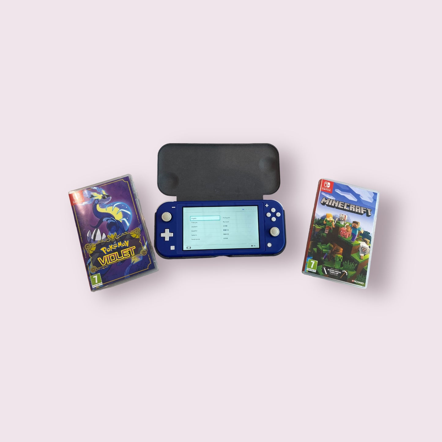 Nintendo Switch Lite Console Blue WITH Minecraft and case - Grade A