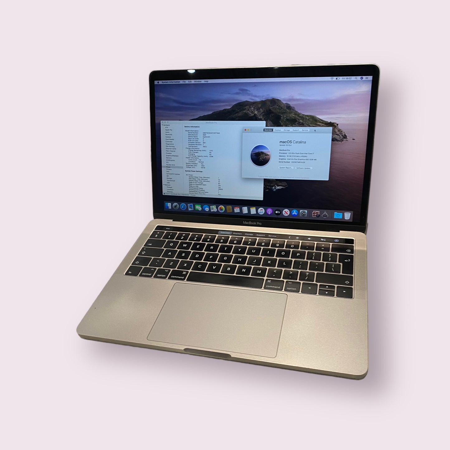 Apple Macbook pro 13" retina A1706 2017 TouchBar Space Grey - 6GB RAM, i7 @ 3.5GHz 512GB SSD Mac OS Ventura