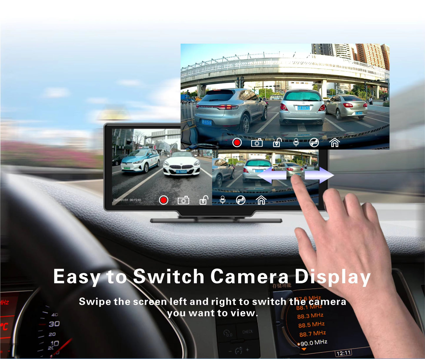 Car Play Tablet Pro Max 2025 10.26” IPS Touch Screen Display for in car phone sync, satnav and music, Apple Car play, Android Auto, Dash Cam, Front Camera