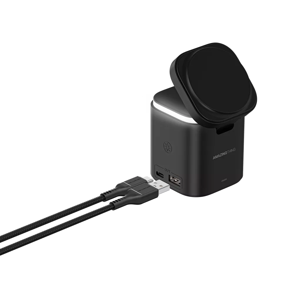 AMAZINGthing - Thunder Pro - 5-in-1 Charging MagSafe Station & Stand - Black