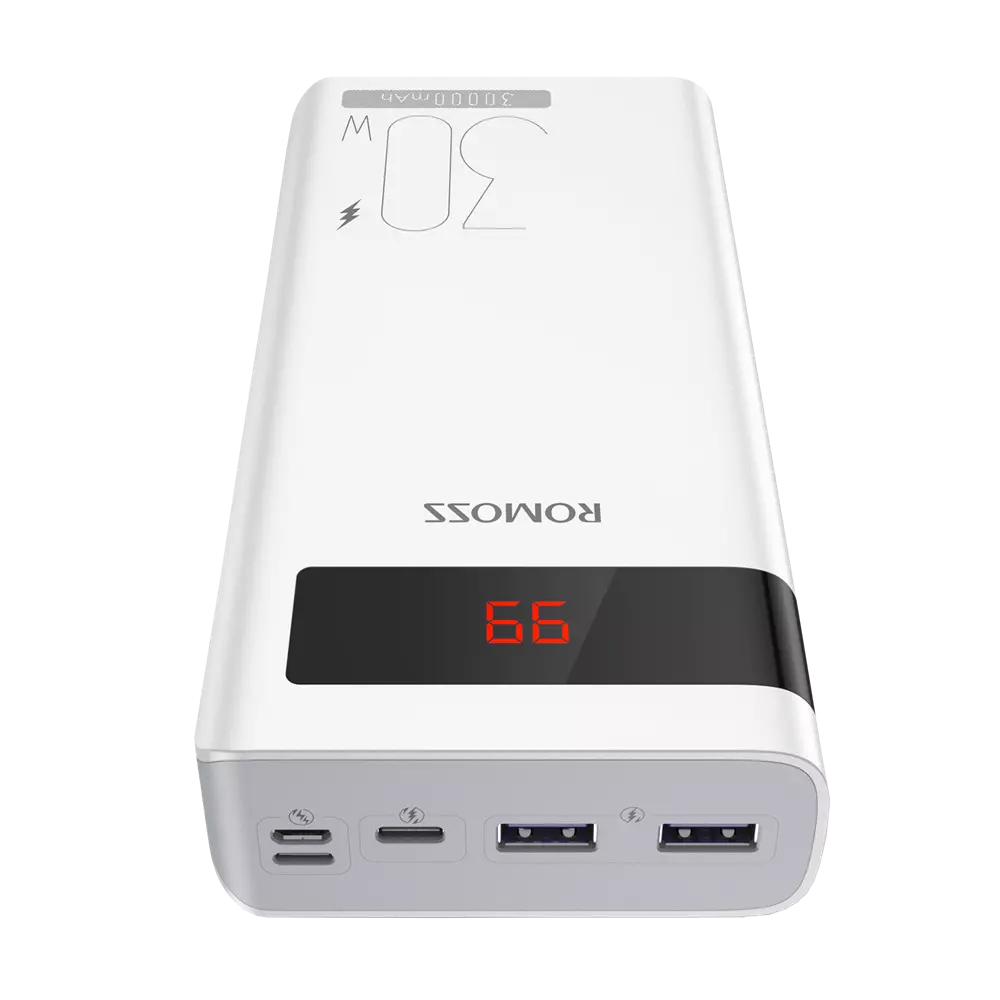 Romoss - Sense 8PS Pro - 30,000mAh 30W Digital Display Powerbank - White