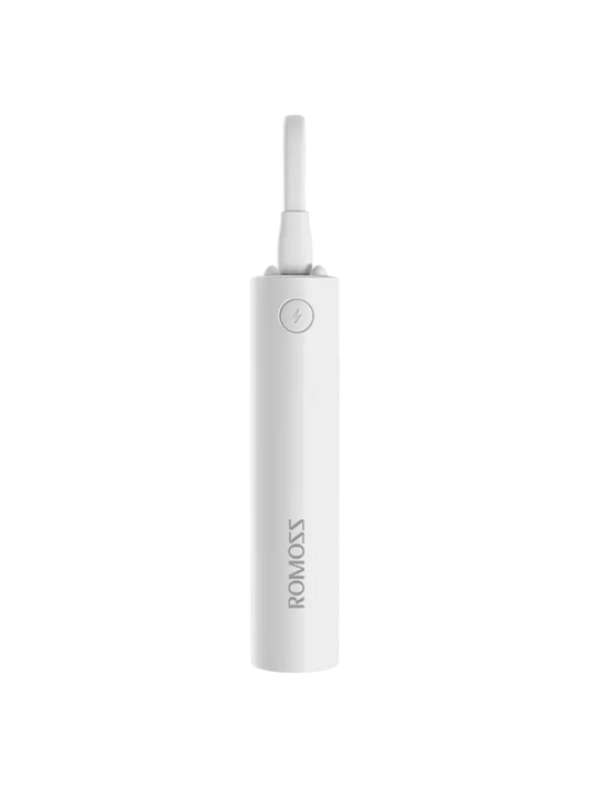 Romoss - 2,000mAh Pocket Bar Powerbank & Integrated Non-MFI Lightning Cable - White