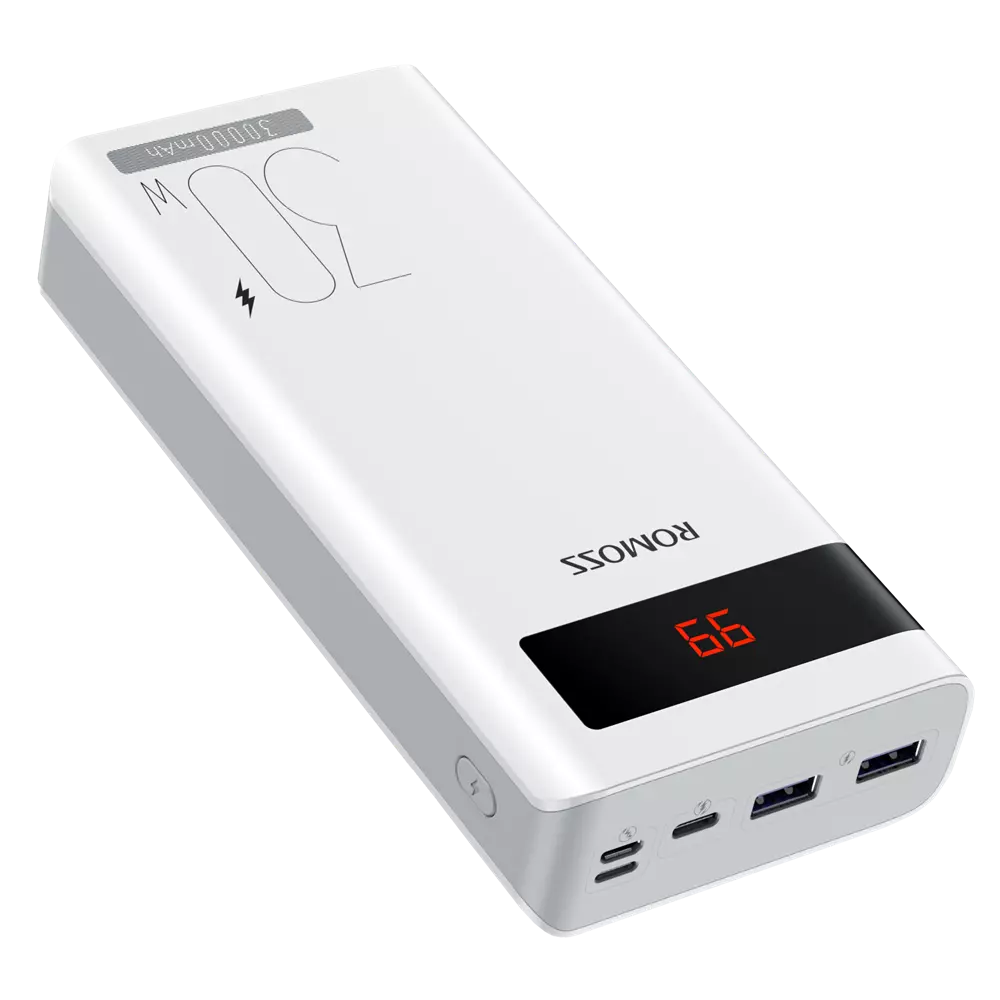 Romoss - Sense 8PS Pro - 30,000mAh 30W Digital Display Powerbank - White