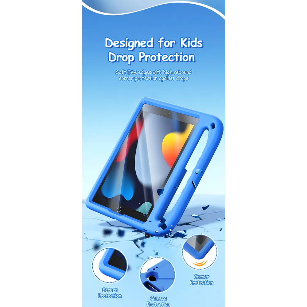 Dux Ducis - Puff EVA Kids Drop Tested Tablet Case for iPad 7/8/9 10.2" - Blue