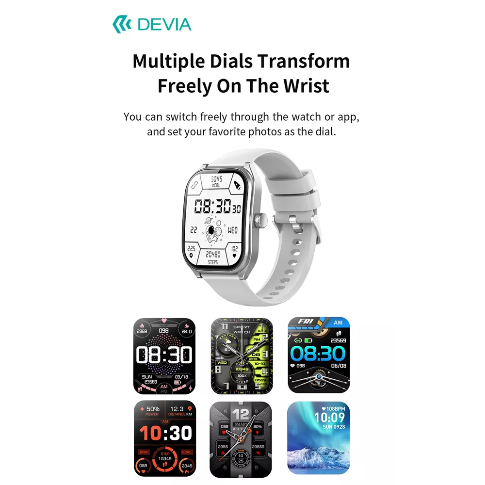 Devia - WT4 - Wireless Calling Bluetooth Waterproof SmartWatch - Black
