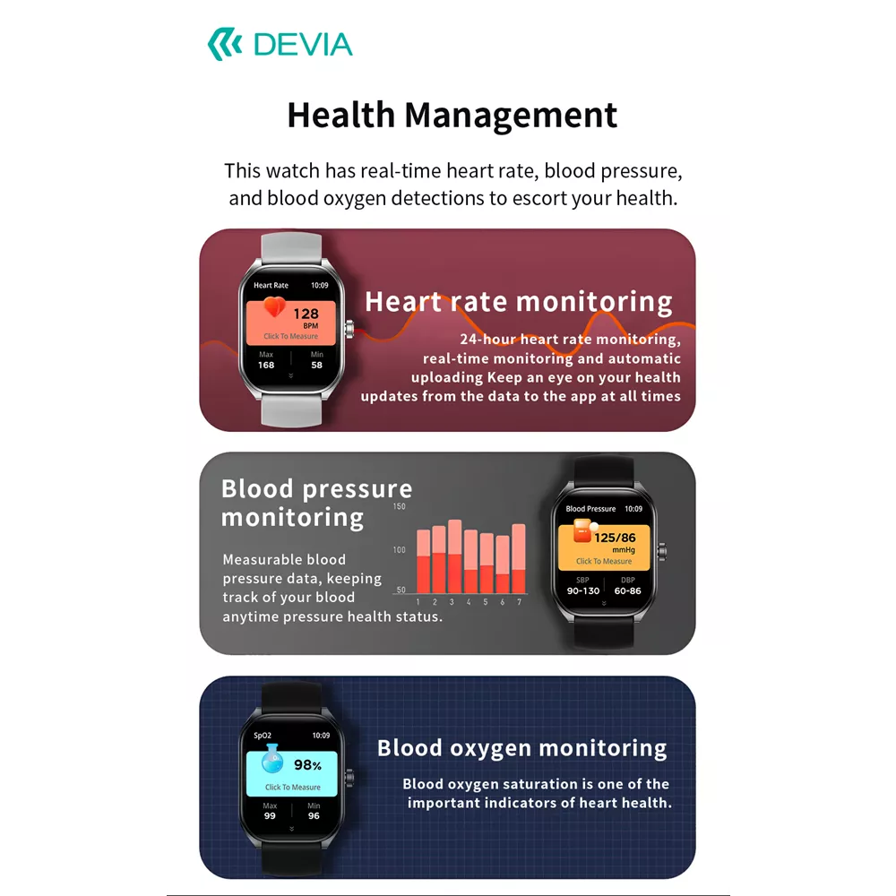 Devia - WT4 - Wireless Calling Bluetooth Waterproof SmartWatch - Black