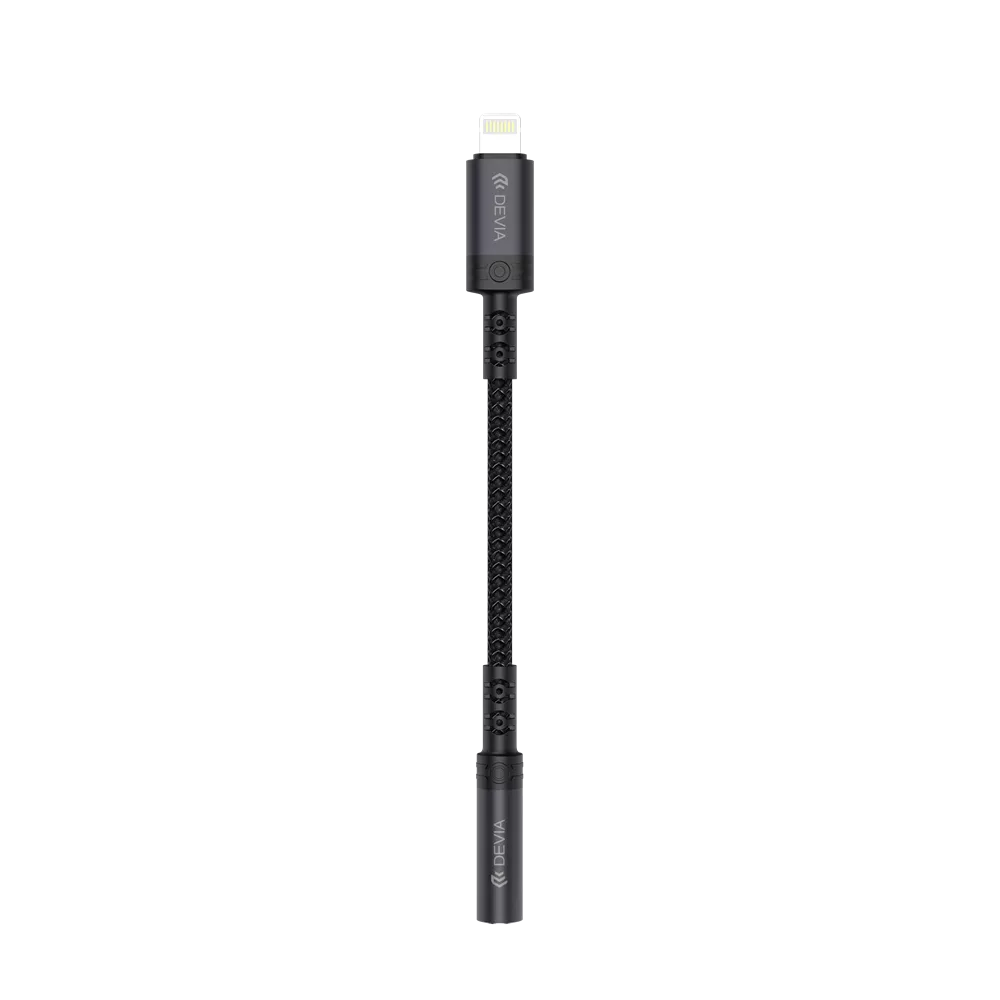 Devia - Non-MFI Lightning to 3.5mm Headphone Adapter - Black