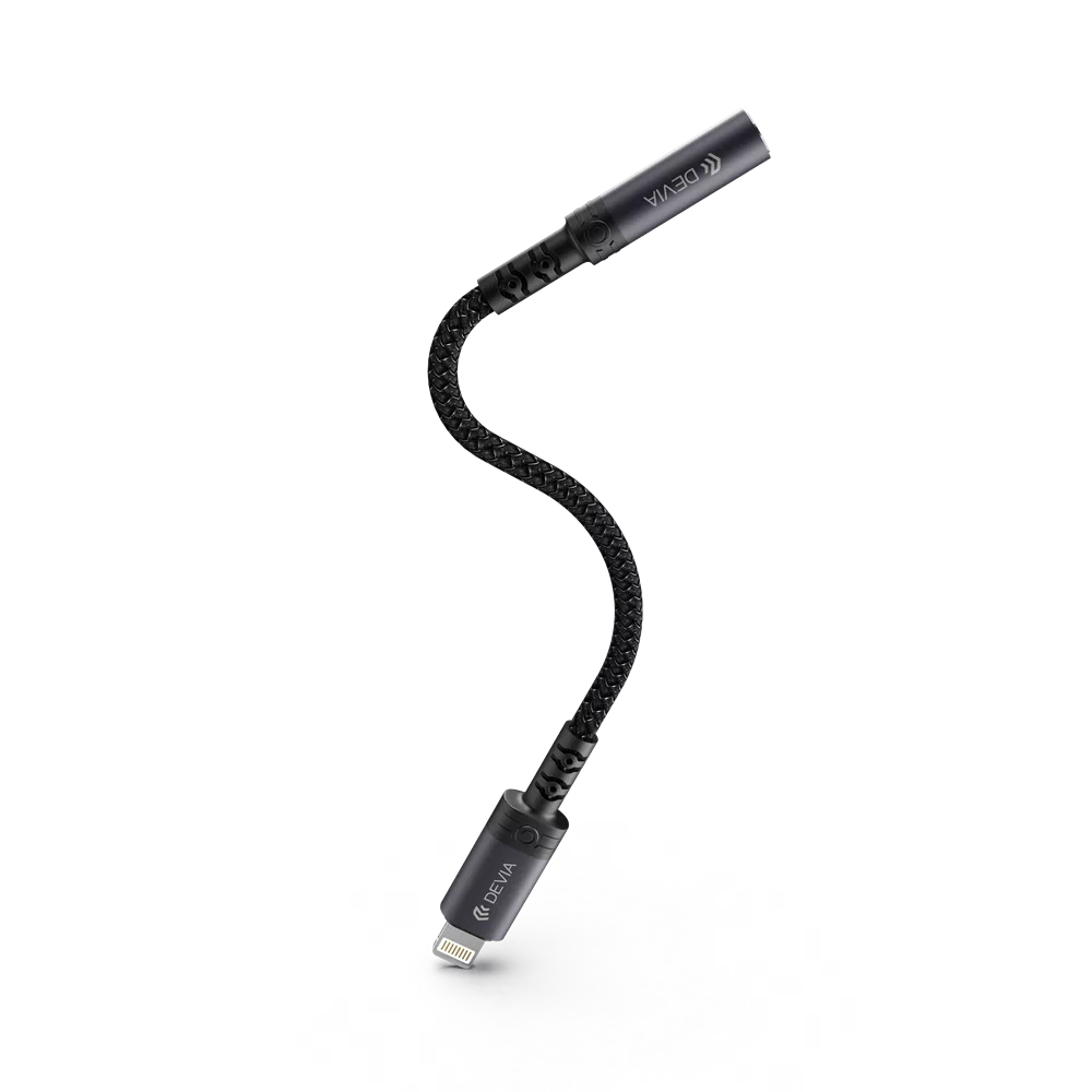 Devia - Non-MFI Lightning to 3.5mm Headphone Adapter - Black