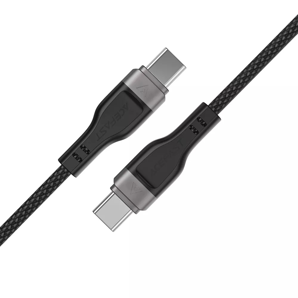 Acefast - 1.2m (60W) Power Delivery - USB-C to USB-C Magnetic Zinc Alloy Cable - Black