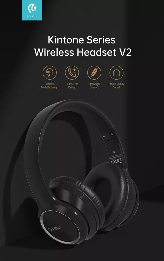 Devia Kintone Foldable Wireless on-ear Stereo Headphones Head set