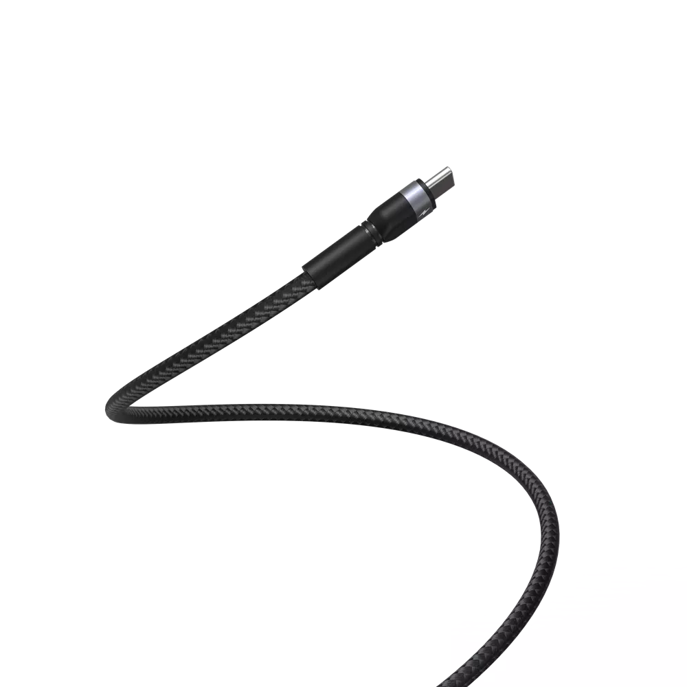 Devia - 1.2m (60W & 12W) Metal Woven Power Delivery - USB-C to USB-C & Non-MFI Lightning Cable - Black
