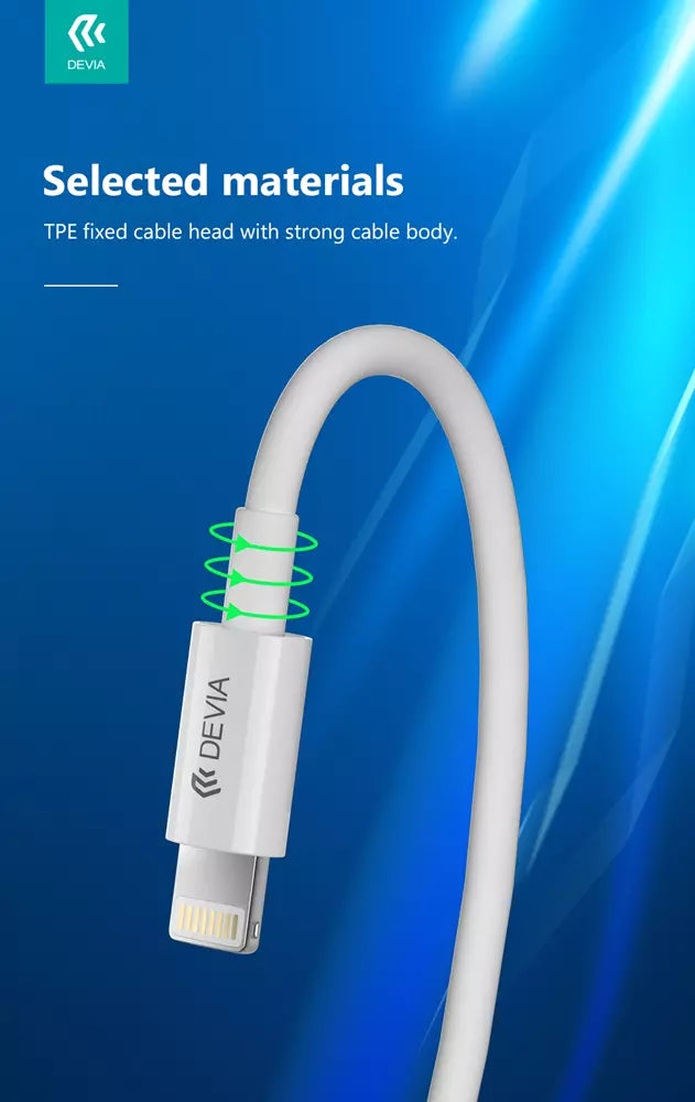 Devia - 2m (27W) Power Delivery - USB-C to Non-MFI Lightning Cable - White