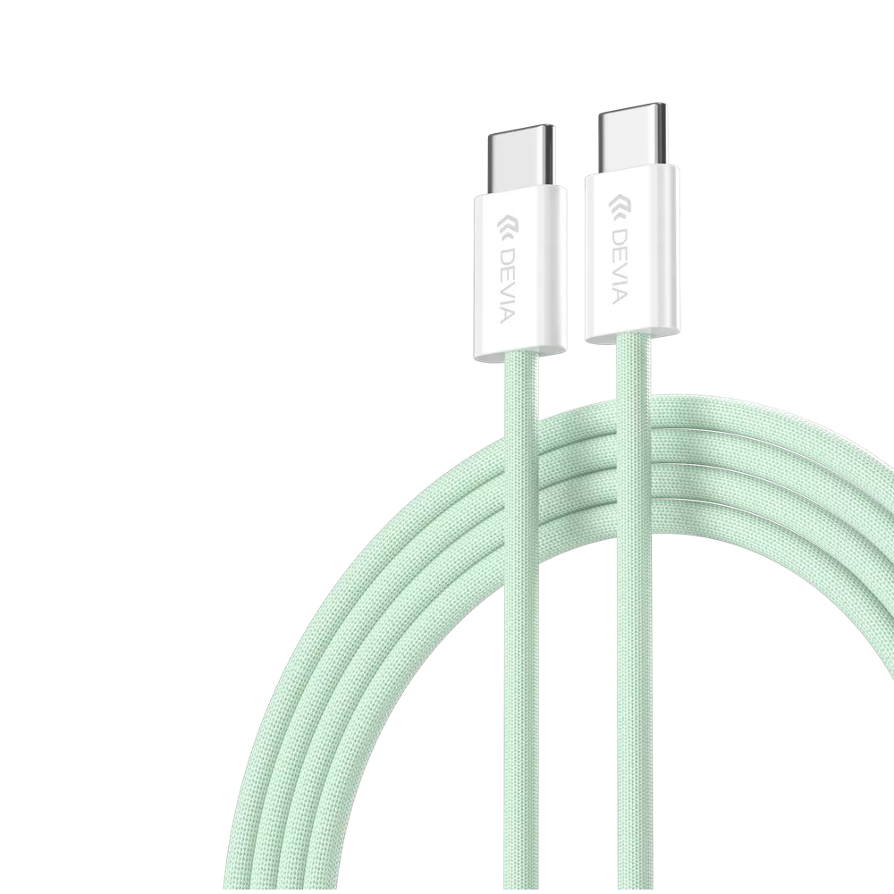 Devia - 1m (60W) Woven Braided Power Delivery - USB-C to USB-C Cable