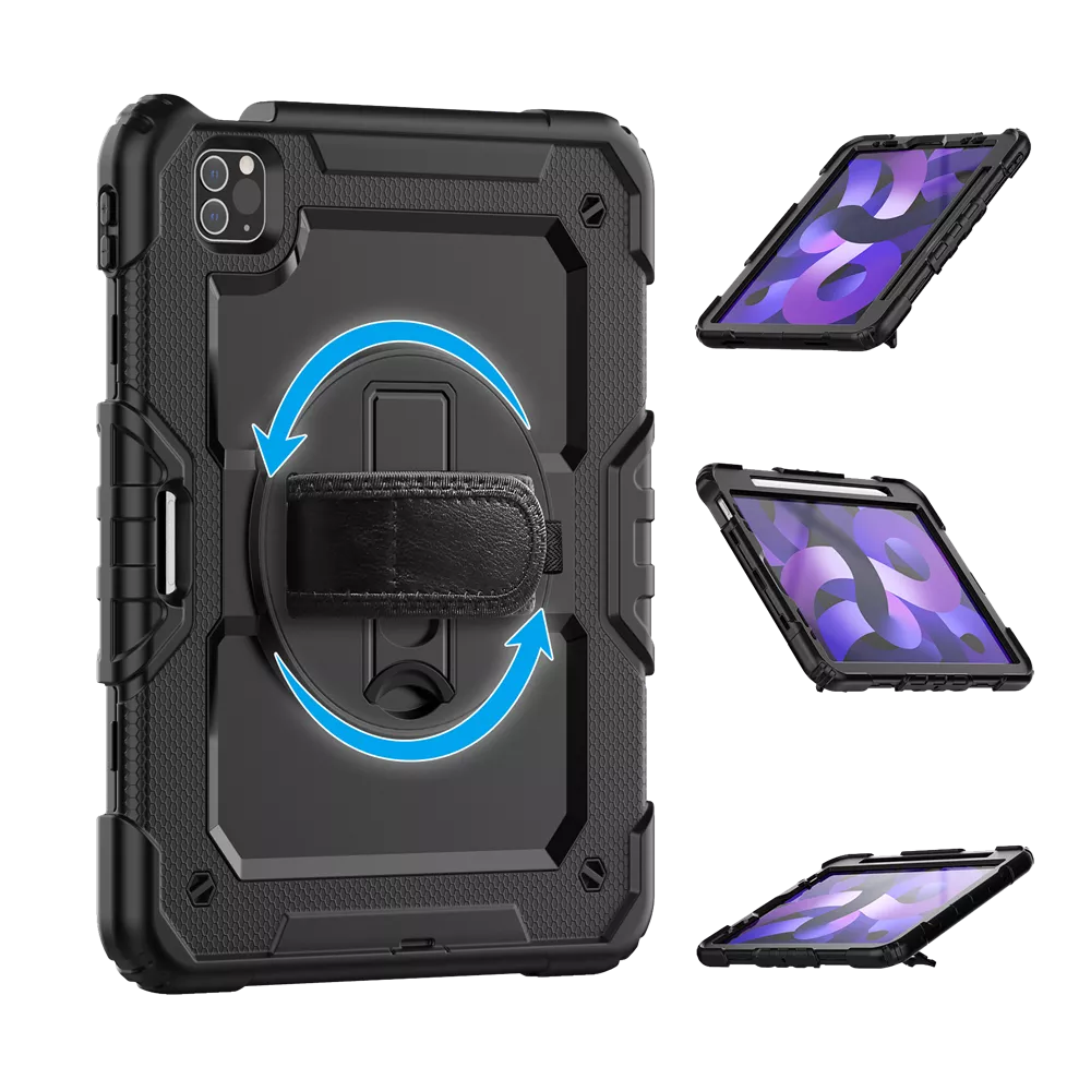 Guardian Case with Hand & Shoulder Strap for iPad 10 (2022) & iPad 11 (2025) - Black