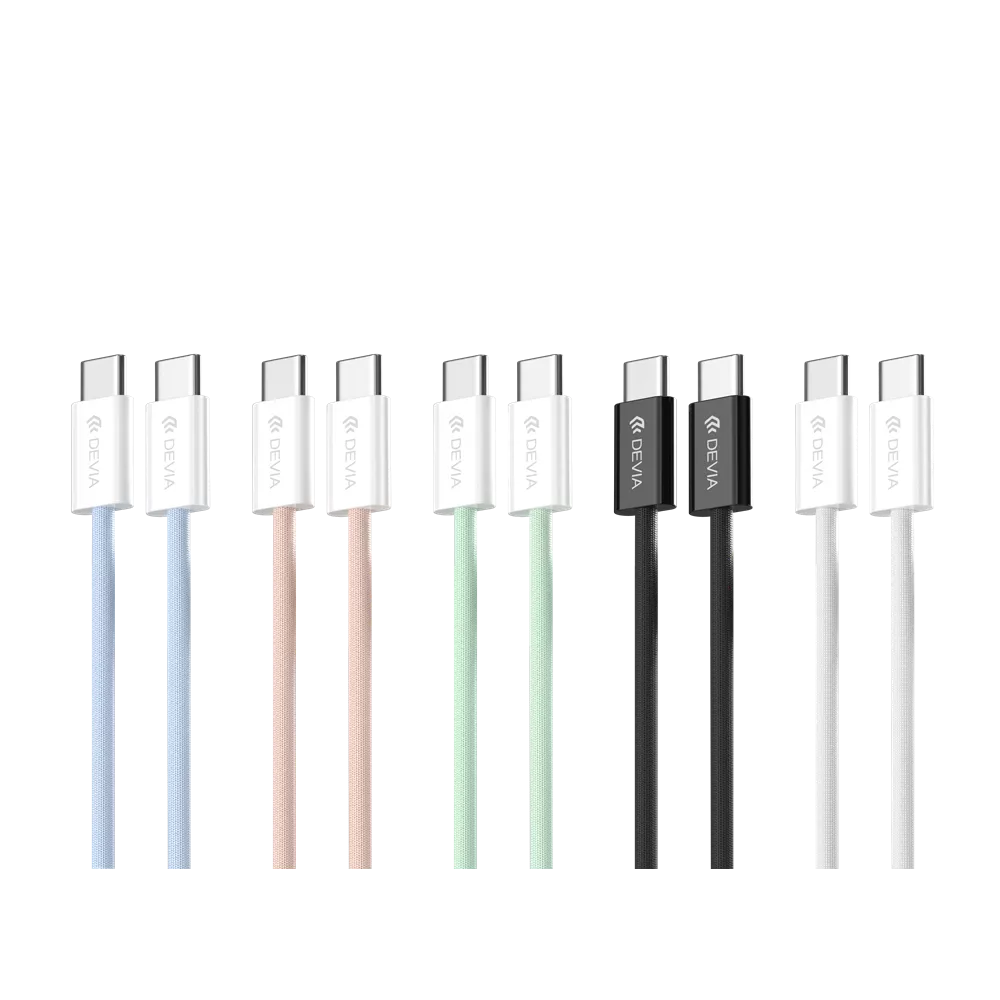 Devia - 1m (60W) Woven Braided Power Delivery - USB-C to USB-C Cable
