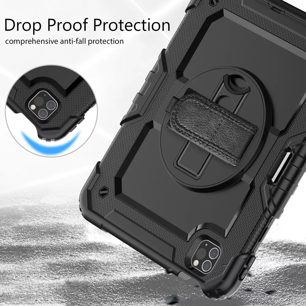Guardian Case with Hand & Shoulder Strap for iPad 10 (2022) & iPad 11 (2025) - Black