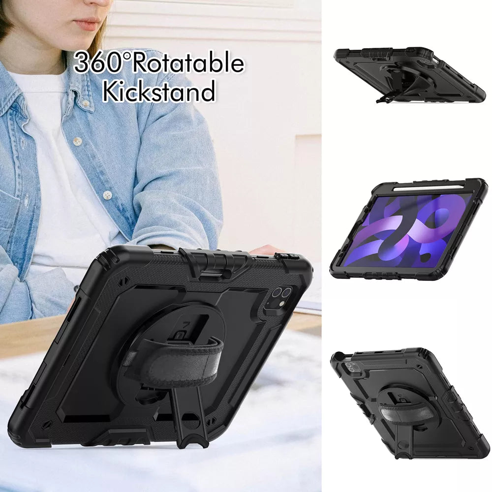 Guardian Case with Hand & Shoulder Strap for iPad 10 (2022) & iPad 11 (2025) - Black
