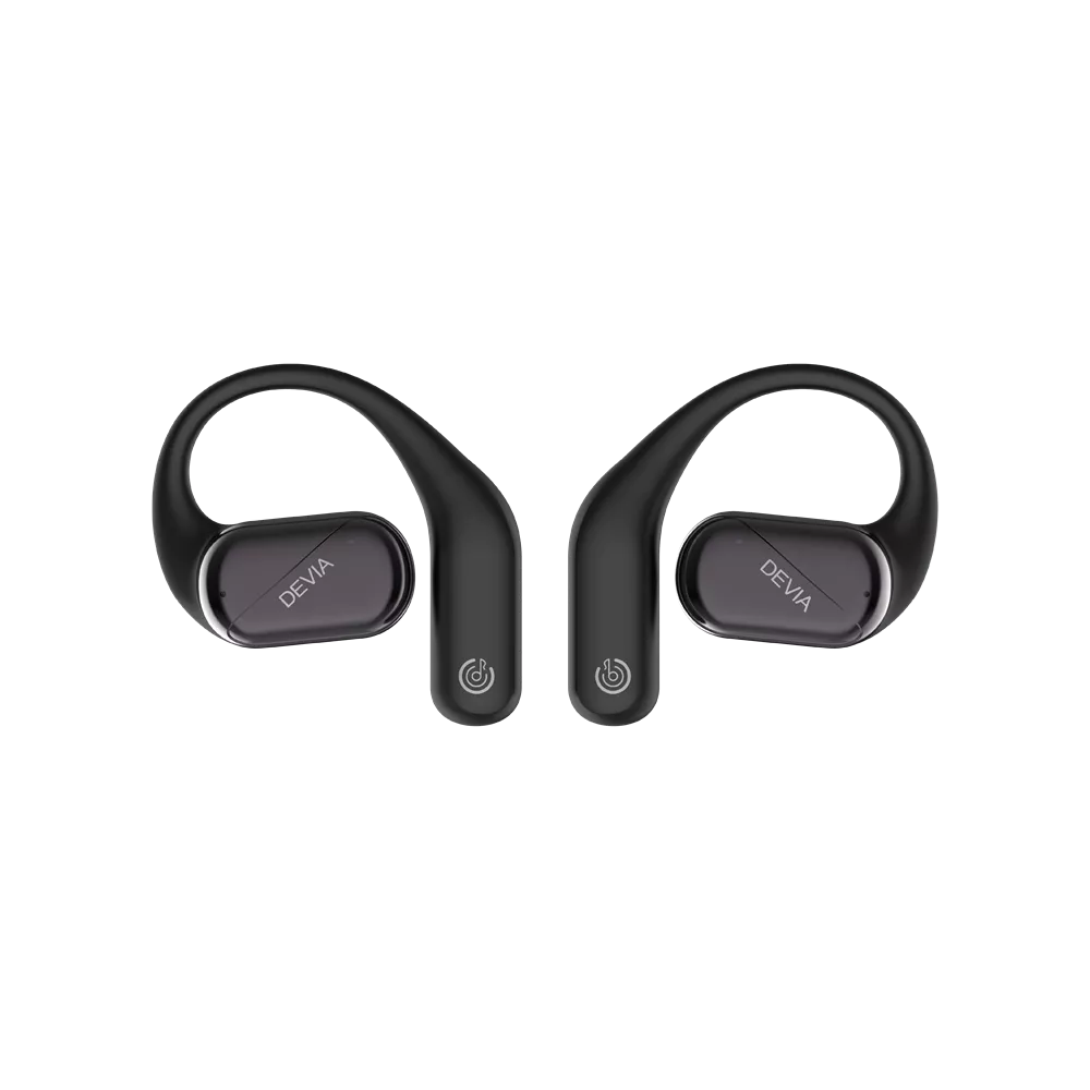 Devia - OWS Lite1 - Digital Display True Wireless Sports Earbuds & Charging Case - Black