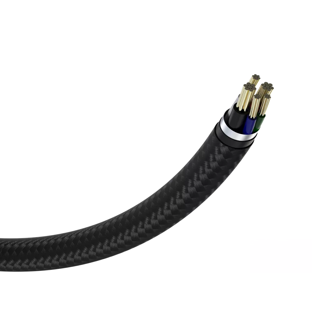 Devia - 1.2m (60W & 12W) Metal Woven Power Delivery - USB-C to USB-C & Non-MFI Lightning Cable - Black