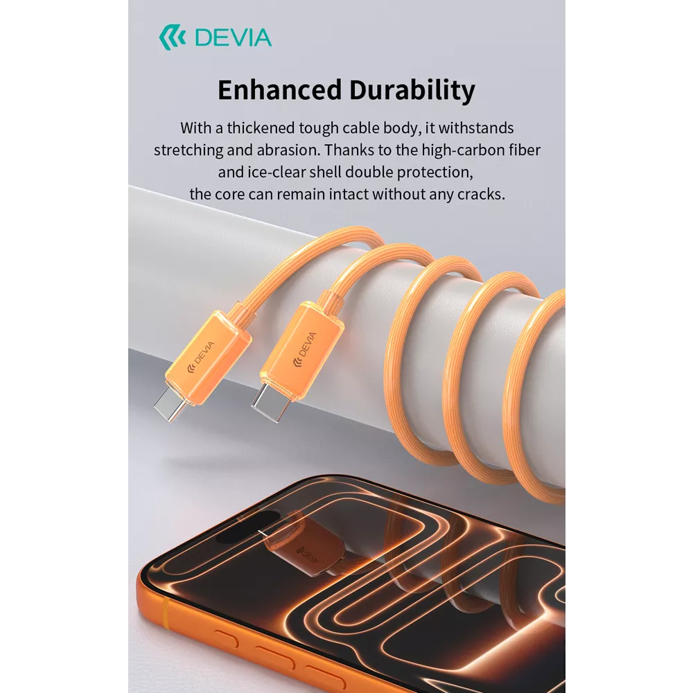 Devia - 1.5m (60W) Woven Braided Power Delivery - USB-C to USB-C Cable