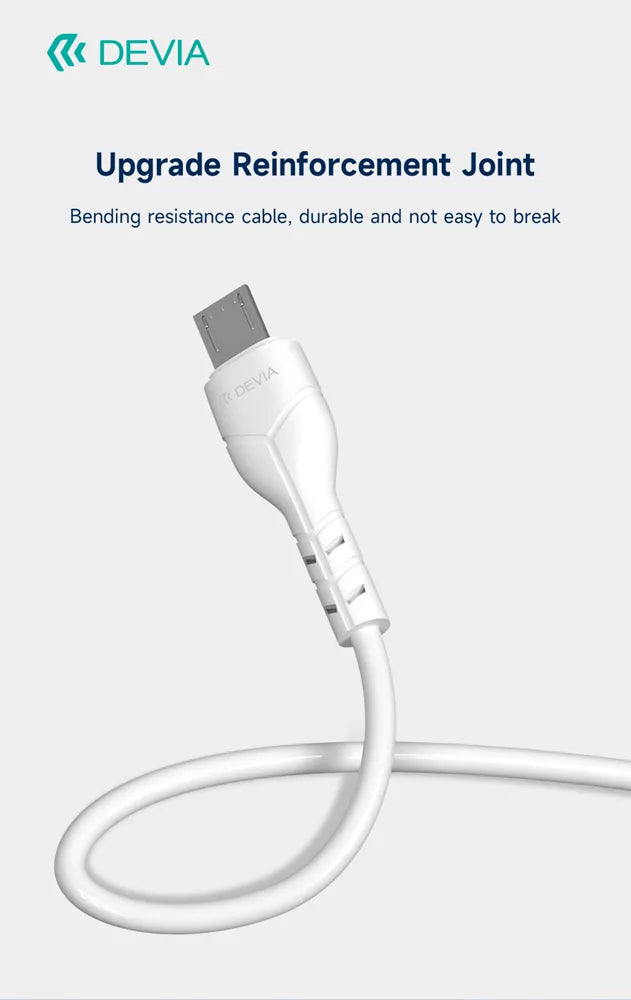 Devia - 2.4A Dual USB Plug & 1m MicroUSB Cable - White