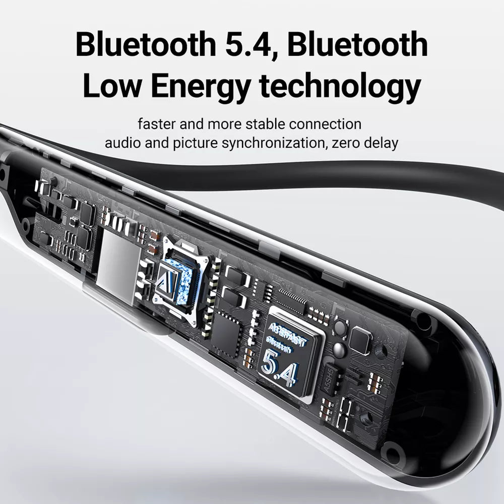 Acefast - Bluetooth Magnetic HD Earphones Silicone Neckband - Black