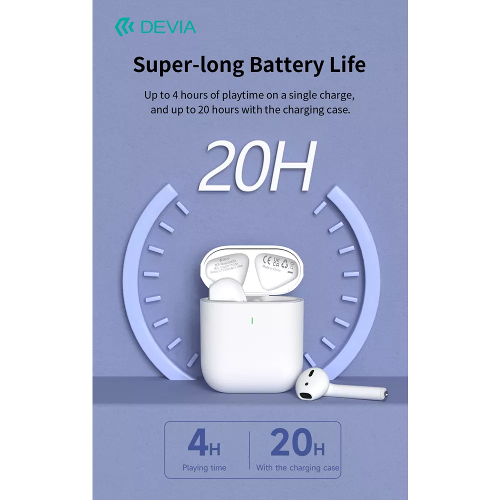 Devia - Airbuds - True Wireless Earbuds & Charging Case - White