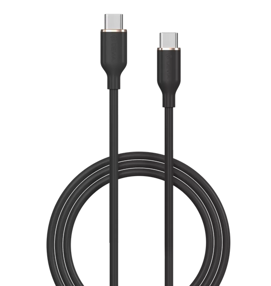 Devia - 1.2m (3A) USB-C to USB-C Silicone Cable - Black