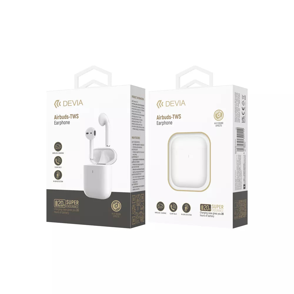 Devia - Airbuds - True Wireless Earbuds & Charging Case - White