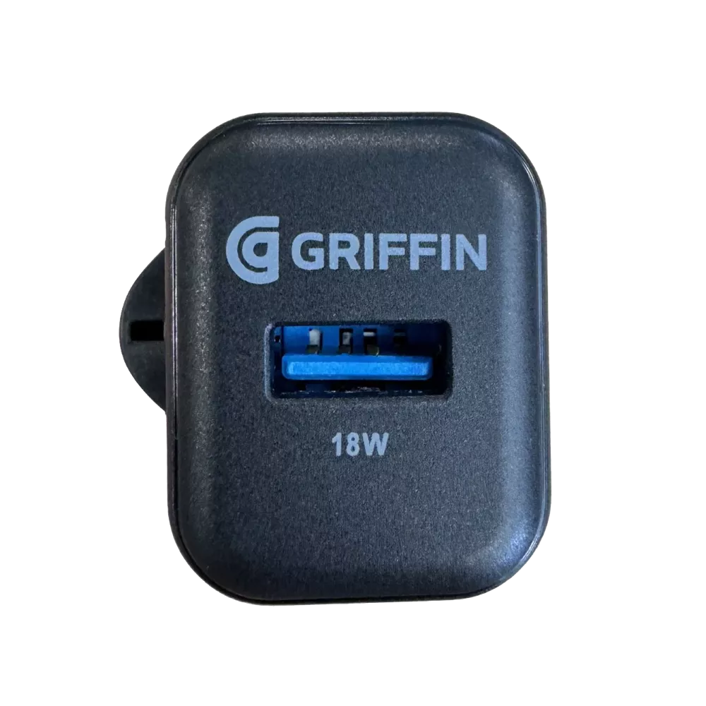 Griffin - 10W Wireless Charging Pad & 18W QC3.0 UK Charging Plug - Black