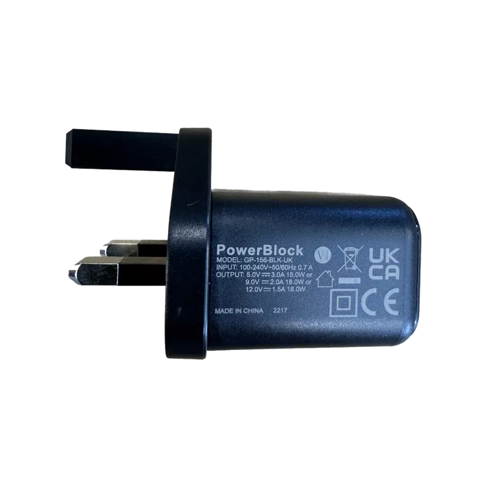 Griffin - 10W Wireless Charging Pad & 18W QC3.0 UK Charging Plug - Black